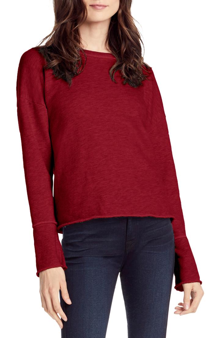 Women's Michael Stars Cozy Terry Top - Red