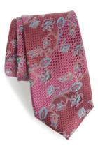 Men's Nordstrom Men's Shop Demarco Floral Silk Tie, Size - Pink