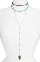 Women's Panacea Tiger's Eye Stone Layered Y-necklace