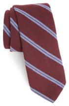 Men's Nordstrom Men's Shop Deo Stripe Wool Tie, Size - Red