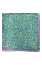 Men's Robert Talbott Floral Silk Pocket Square, Size - Blue/green