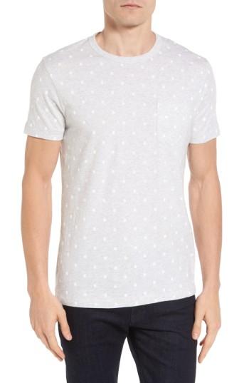 Men's French Connection Polka Dot T-shirt, Size - Grey