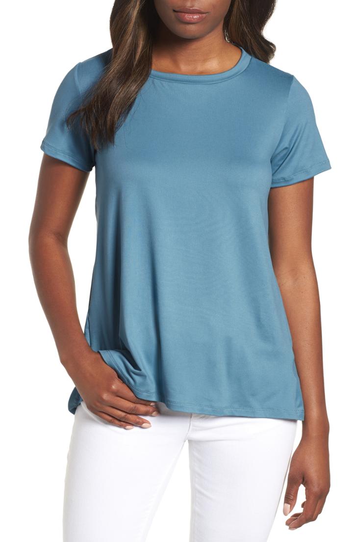 Petite Women's Bobeau Butter Short Sleeve Tee, Size P - Blue