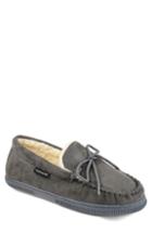 Men's Thomas And Vine Orion Moccasin Slipper With Faux Fur M - Grey