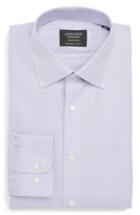 Men's Nordstrom Men's Shop Smartcare(tm) Trim Fit Herringbone Dress Shirt 32/33 - Purple