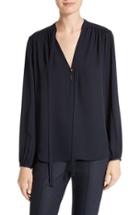 Women's Theory Bernetta Silk Blouse - Blue