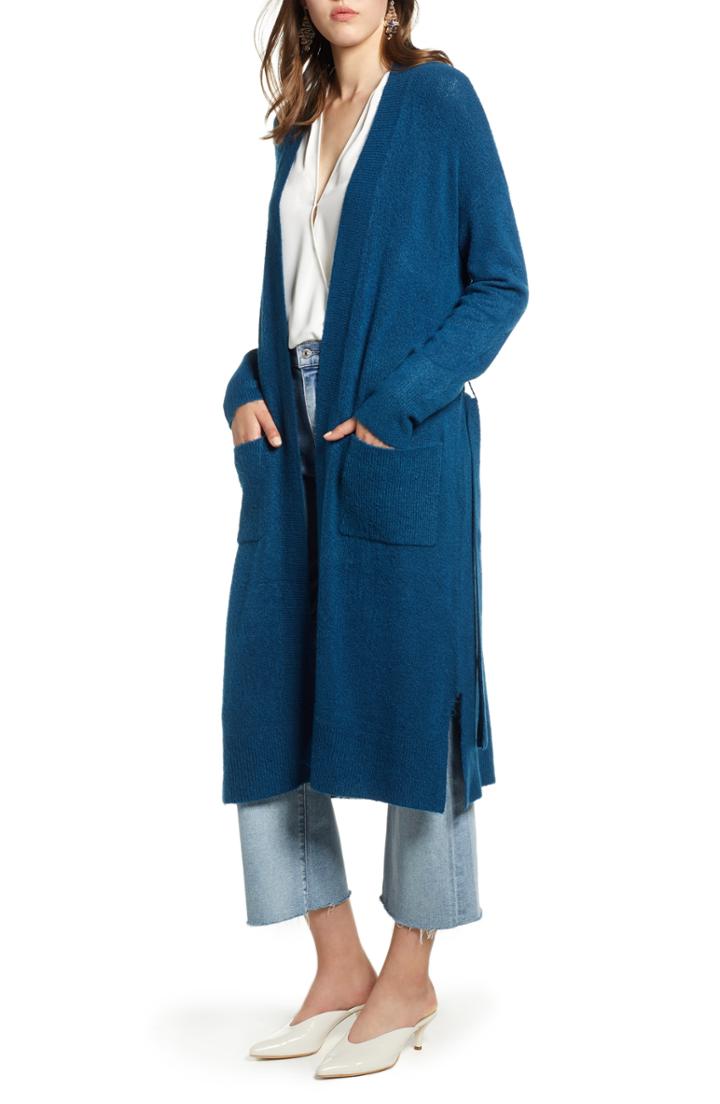 Women's Halogen Long Sweater Coat - Blue