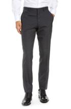 Men's Ted Baker London Reese Flat Front Check Wool Trousers R - Grey