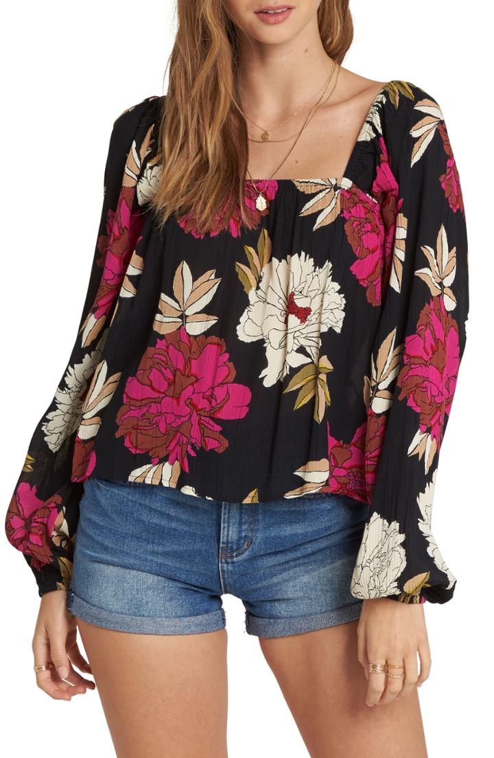 Women's Billabong Mi Amore Floral Print Top