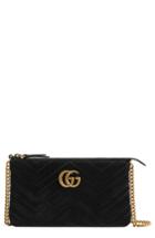Gucci Mini Gg Marmont 2.0 Matelasse Velvet Shoulder Bag - Black