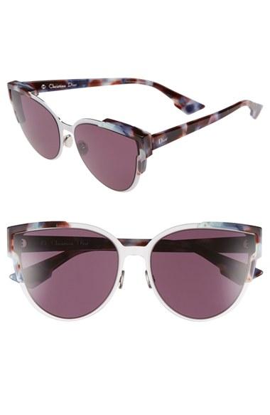 Women's Dior 'wildly Dior' 60mm Butterfly Sunglasses - Havana/ Light Pink