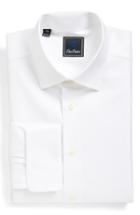 Men's David Donahue Regular Fit Texture French Cuff Dress Shirt - 34/35 - White