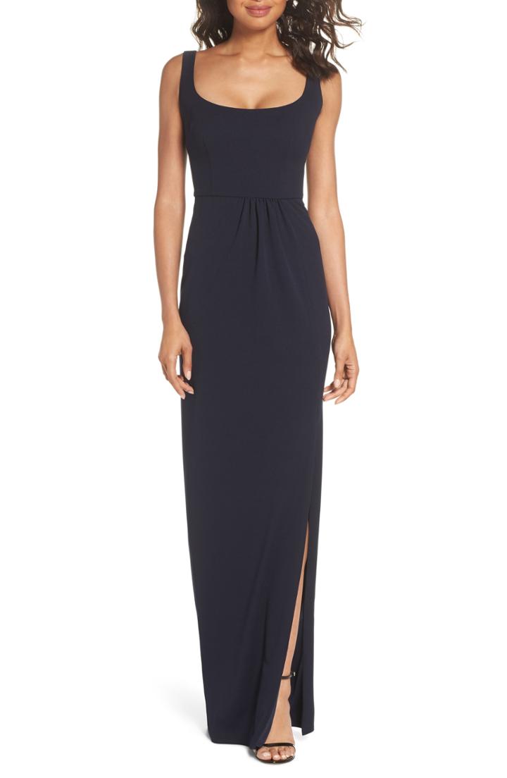 Women's Katie May Rosie Open Back Scoop Neck Gown - Blue