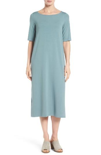 Petite Women's Eileen Fisher Jersey Midi Dress P - Blue