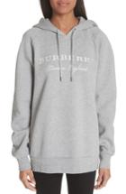 Women's Burberry Krayford Embroidered Cotton Blend Hoodie - Grey