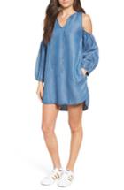 Women's Blanknyc Chambray Cold Shoulder Dress