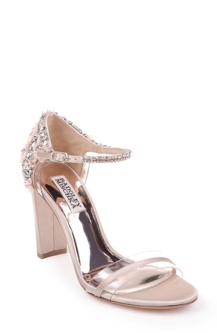 Women's Badgley Mischka Fernanda Embellished Sandal M - Beige