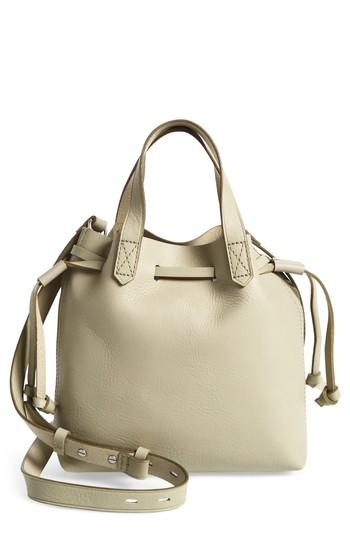 Madewell The Mini Pocket Transport Leather Drawstring Tote - Green