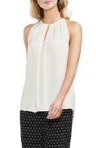 Women's Vince Camuto Rumpled Satin Keyhole Top - White