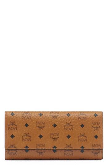 Women's Mcm Visetos Coated Canvas Continental Wallet - Brown