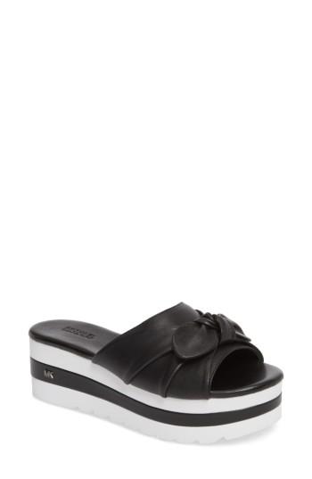 Women's Michael Michael Kors Pippa Platform Slide Sandal .5 M - Black
