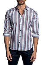 Men's Jared Lang Trim Fit Stripe Sport Shirt - White