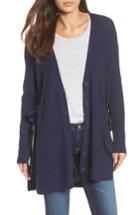 Women's Halogen Side Tie Cardigan, Size - Blue