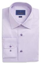 Men's David Donahue Trim Fit Solid Dress Shirt .5 - 34/35 - Purple