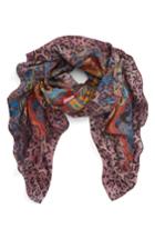 Women's Etro Paisley & Leopard Print Square Scarf, Size - Pink