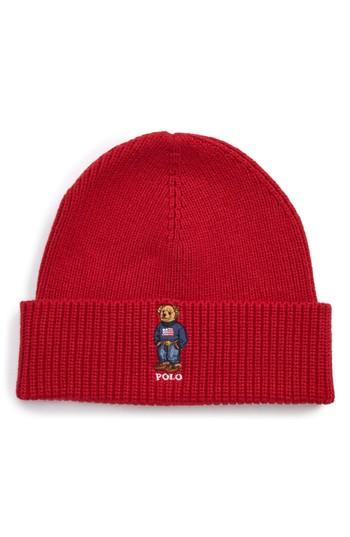 Men's Polo Ralph Lauren American Flag Bear Knit - Red