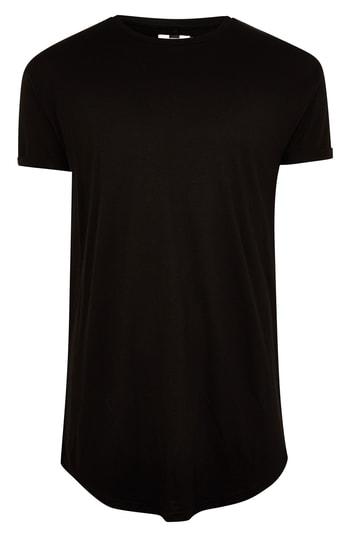 Men's Topman Scotty Longline T-shirt, Size - Black