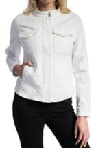 Women's Liverpool Jeans Company Peached Twill Stand Collar Jacket - White