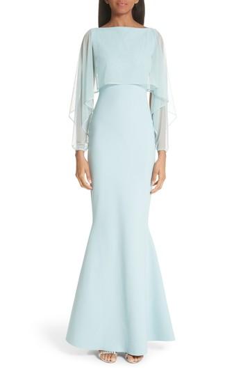 Women's Chiara Boni La Petite Robe Illusion Overlay Trumpet Gown Us / 36 It - Beige