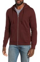 Men's Reigning Champ Core Zip Front Hoodie, Size - Burgundy