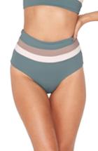 Women's L Space Portia Reversible Colorblock Bikini Bottoms - Green