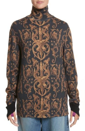 Women's Undercover Ivy Print Wool Turtleneck Sweater