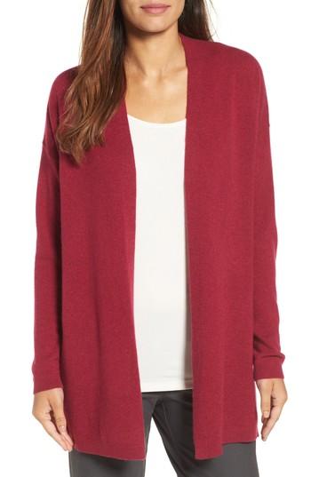 Women's Eileen Fisher Long Cashmere Cardigan - Red