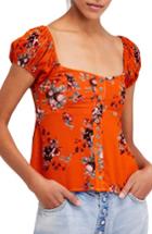 Women's Free People Close To You Floral Blouse - Orange