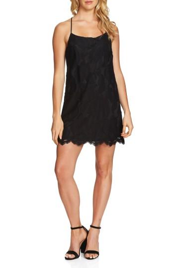 Women's 1.state Floral Lace Racerback Shift Dress - Black