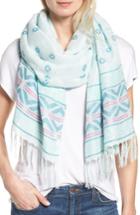 Women's Caslon Geo Pattern Scarf, Size - Blue/green
