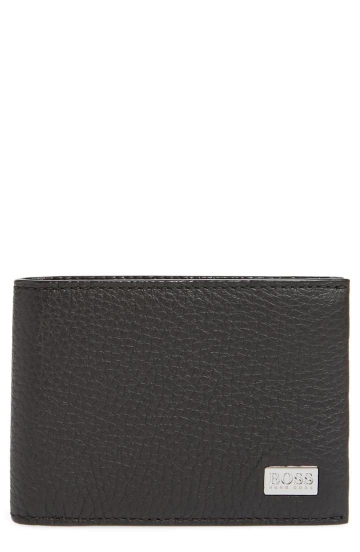 Men's Boss Crosstown 6-card Leather Wallet - Black