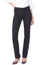 Women's Nydj Marilyn Metallic Pinstripe Straight Leg Jeans - Black