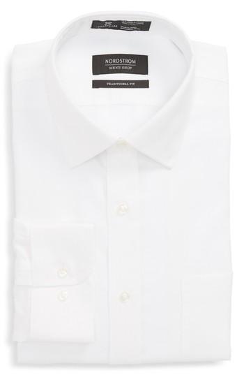 Men's Nordstrom Men's Shop Smartcare(tm) Traditional Fit Solid Dress Shirt 32/33 - White