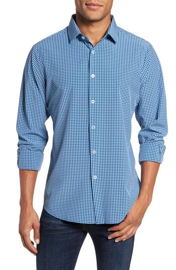 Men's Mizzen+main Brighton Blue Check Sport Shirt - Blue