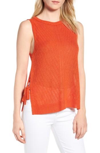 Women's Lucky Brand Side Tie Tank Sweater - Red