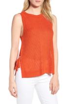 Women's Lucky Brand Side Tie Tank Sweater - Red