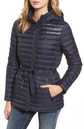 Petite Women's Michael Michael Kors Down & Feather Fill Jacket P - Blue