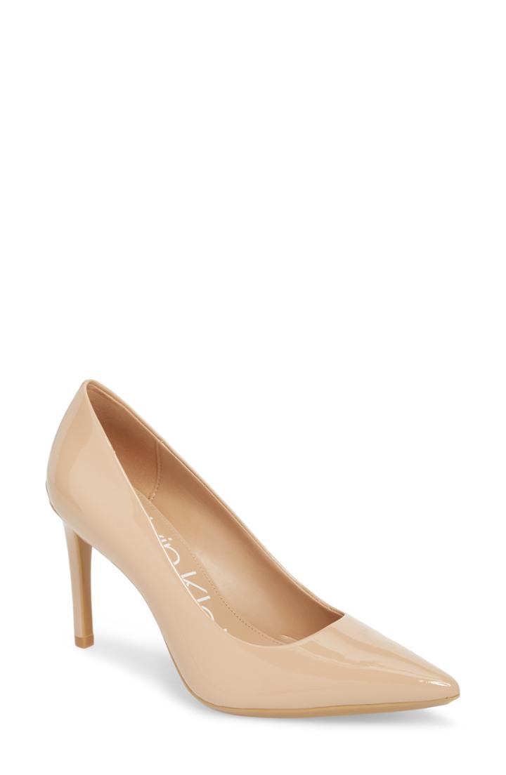 Women's Calvin Klein Ronna Pointy Toe Pump .5 M - Beige