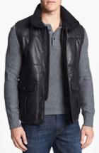 Men's Vince Camuto Leather Vest, Size - Black