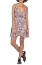 Women's Volcom On The Edge Surplice Dress - Brown